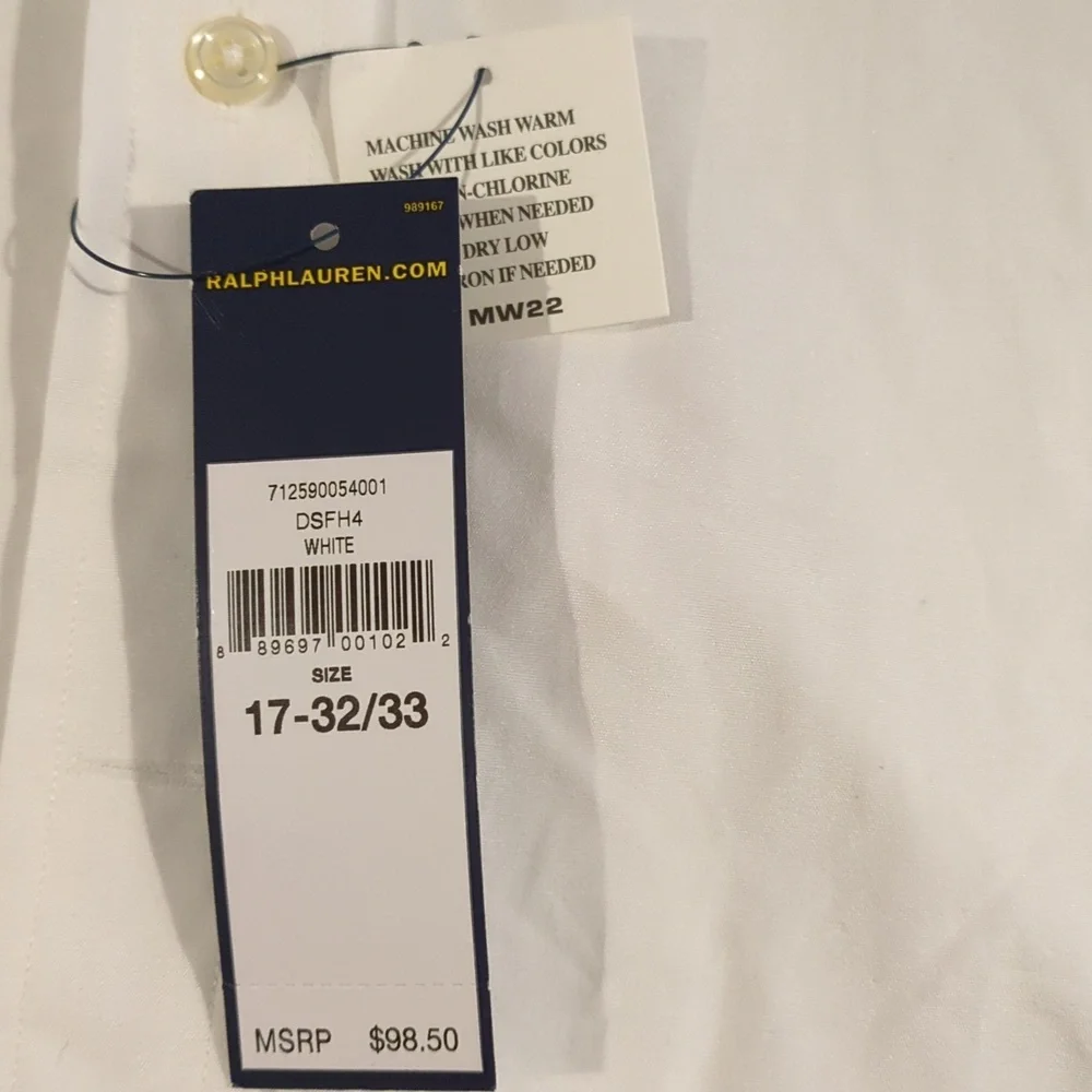 Men's 17 x 32/33 Polo by Ralph Lauren Dress Shirt NEW - Picture 6 of 7